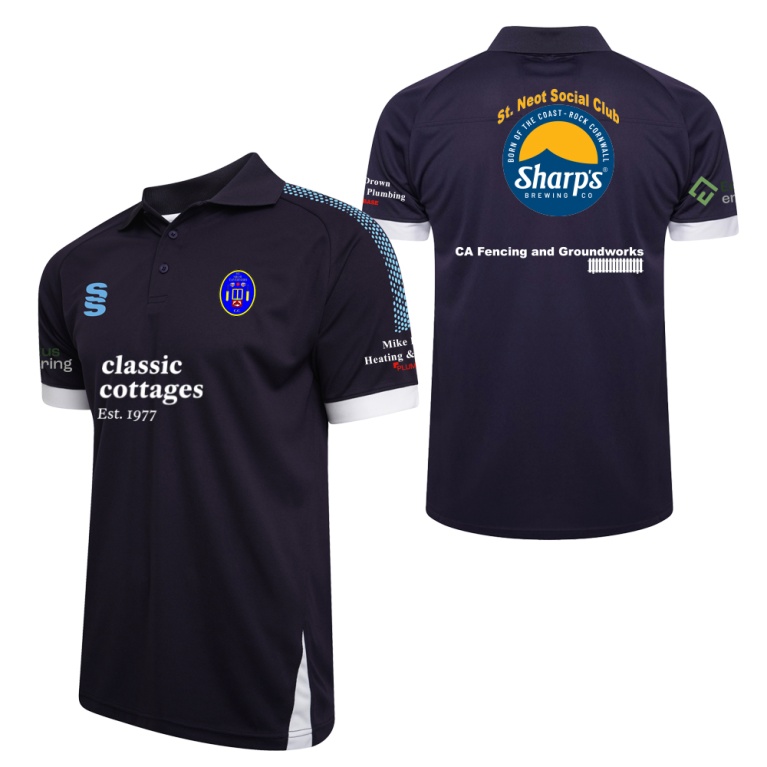 St Neot Taverners CC - Sponsored (Classic Cottages) - Fuse Polo Shirt - Navy / White